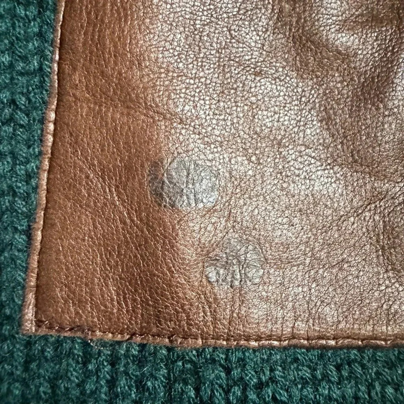 Vintage Polo Ralph Lauren Forest Green Wool Pullover with Leather Patches XL - Picture 7 of 10